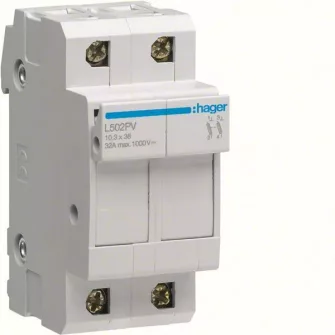 Hager napelemes 1000V DC olvadóbiztosítós szakaszolók - Hager napelemes 1000V DC olvadóbiztosítós szakaszolók és olvadóbiztosítók (10x38) - Hager villamossági készülékek - Hager - GYÁRTÓK / MÁRKÁK