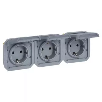 Legrand Plexo55 vízmentes IP55 szerelhető csatlakozóaljzat (dugalj) / 3 X 2P+F csatlakozóa