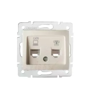 Kanlux DOMO kombinált informatikai aljzatok (RJ45 / RJ11) - Kanlux DOMO számítógép és telefon aljzatok - Kanlux DOMO kapcsolók / dugaljak / egyéb szerelvények - Kanlux kapcsolók / dugaljak / egyéb szerelvények - Kanlux - GYÁRTÓK / MÁRKÁK