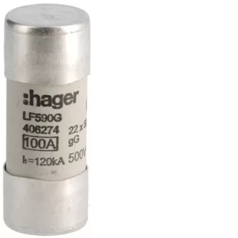 Hager hengeres biztosíték betétek 22x58 mm 500 V - Hager hengeres biztosíték betétek 22x58 mm - Hager hengeres biztosíték betétek - Hager villamossági készülékek - Hager - GYÁRTÓK / MÁRKÁK