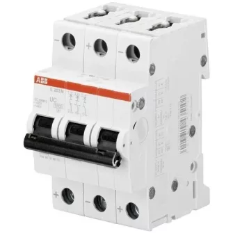 Kismegszakító 3P - S203M UC - 10 kA-es DC Kismegszakító - S200M UC - kismegszakító DC áramkörökhöz - ABB - Kismegszakítók és tartozékai - Villamossági készülékek - ABB - GYÁRTÓK / MÁRKÁK