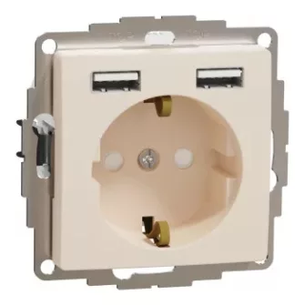 Schneider Sedna dugalj 2P+F dupla USB töltővel