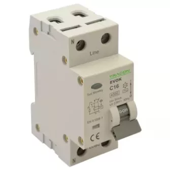 Tracon EVOK Kombi Fi-relé 2P AC 4,5kA B/C 6-40A